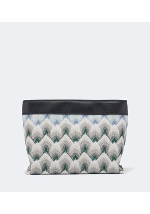 Missoni Mini leather-trimmed lame pouch