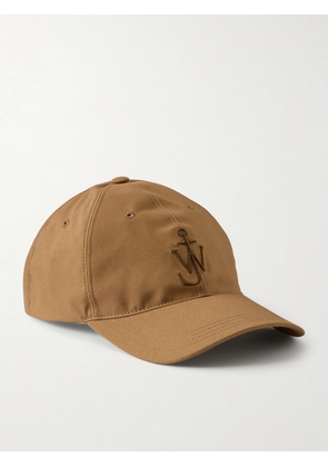 JW Anderson - Logo-Embroidered Corduroy-Trimmed Waxed Cotton Baseball Cap - Men - Neutrals