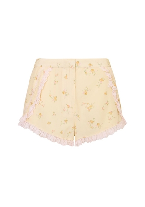 LoveShackFancy Adna Floral Crepe Shorts - Moda Operandi