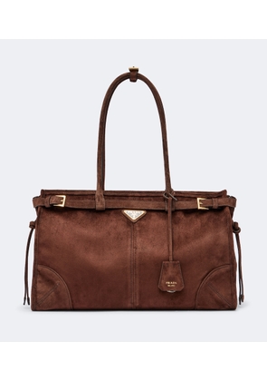 Prada Prada Bonnie Large suede tote bag