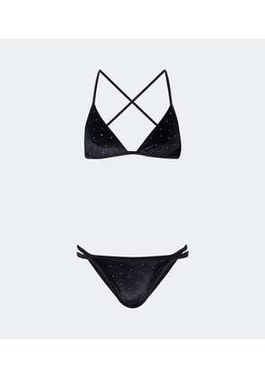 Balmain Embellished velvet bikini