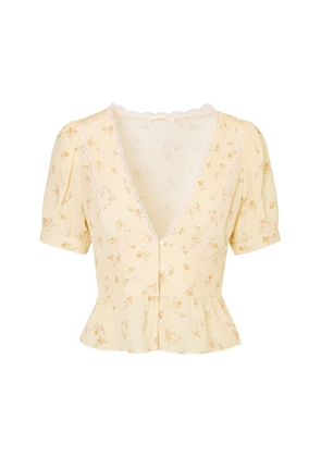 LoveShackFancy Bondy Lace Crepe Top - Moda Operandi