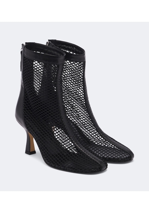 Souliers Martinez Fira leather-trimmed mesh ankle boots