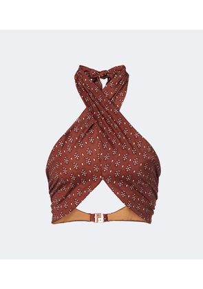 Johanna Ortiz Printed halterneck bikini top