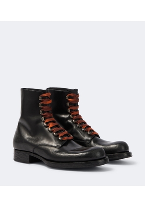 Prada Leather lace-up boots