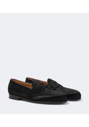 John Lobb Lopez calf hair penny loafers