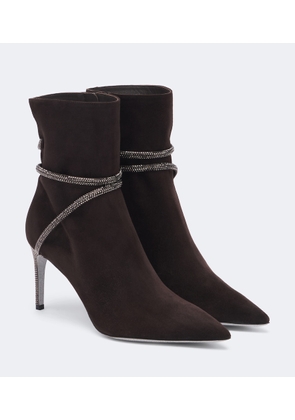 Rene Caovilla Cleo embellished suede ankle boots
