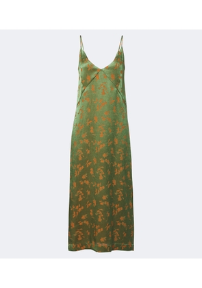 Dries Van Noten Floral jacquard satin slip dress