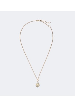 FoundRae Butterfly 18kt gold pendant necklace with diamonds and topaz