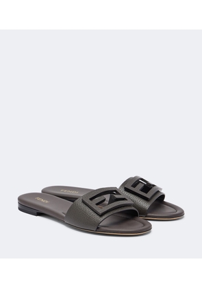 Fendi BaguetteÂ® leather slides