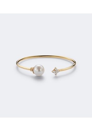 Bucherer Fine Jewellery Bloom 18kt gold cuff bracelet with pearl and diamonds