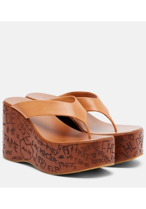 Chloe Maxime leather wedge thong sandals