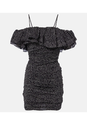 Marant Etoile Davilia draped polka-dot cotton minidress