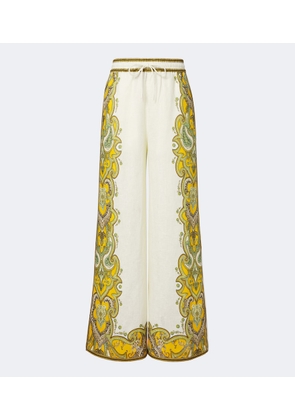 Alemais Porter printed linen wide-leg pants