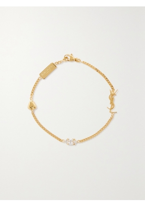 SAINT LAURENT - Crystal-embellished Gold-tone Bracelet - XXS,XS,S,M,L,XL,XXL