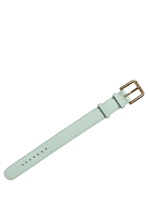 Dolce & Gabbana Green Textured Leather Gold Buckle Belt Strap Bracelet