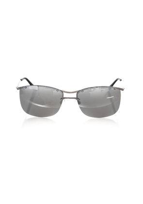 Frankie Morello Silver Metallic Fibre Men Sunglass