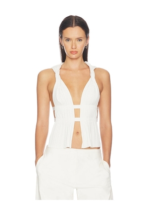 HAELO Pleated Panel Top in White. Size S. Also in XXS, XS, M, L, XL.