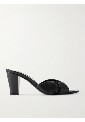 SAINT LAURENT - Franciane Twisted Leather Mules - Black - EU 36,EU 37,EU 38,EU 39,EU 40,EU 41