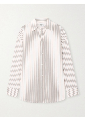 SAINT LAURENT - Oversized Striped Cotton-poplin Shirt - Brown - IT34,IT36,IT38,IT40,IT42