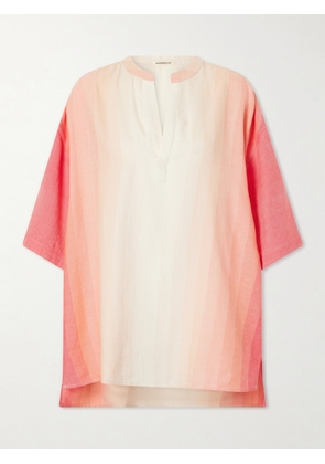Marrakshi Life - Striped Cotton Coverup - Red - xx small,x small,small,medium,large