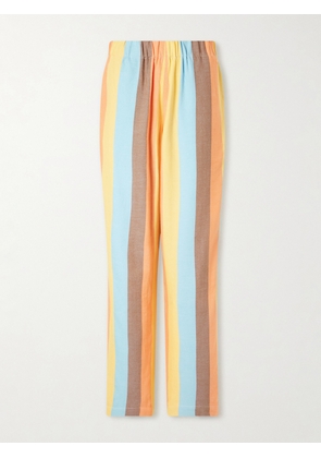 Marrakshi Life - The Palazzo Striped Cotton-blend Straight-leg Pants - Orange - xx small,x small,small,medium