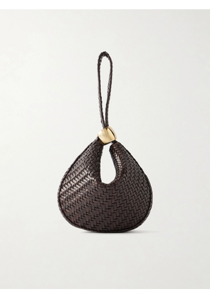 AMANU - The Zambia Woven Leather Clutch Bag - Brown - One size