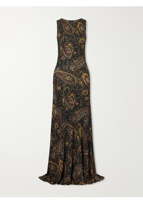 Etro - Paisley-print Metallic Ribbed-knit Maxi Dress - Green - IT36,IT38,IT40,IT42,IT44,IT46,IT48