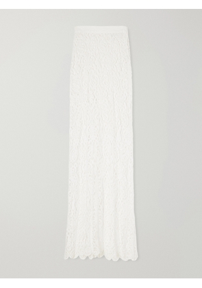 Miguelina - Viviana Guipure Lace-trimmed Cotton Maxi Skirt - White - x small,small,medium,large