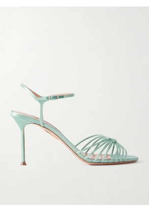 Aquazzura - Serenity 85 Knotted Satin Sandals - Green - IT36,IT36.5,IT37,IT37.5,IT38,IT38.5,IT39,IT39.5,IT40,IT40.5,IT41,IT41.5,IT42