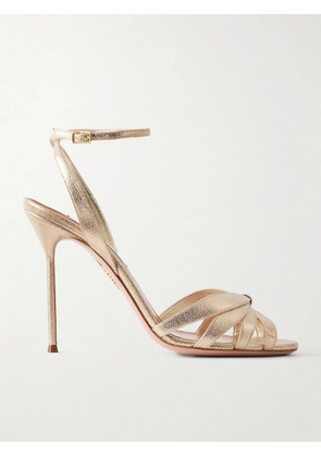 Aquazzura - Soulmate 105 Knotted Sandals - Gold - IT35,IT36,IT36.5,IT37,IT37.5,IT38,IT38.5,IT39,IT39.5,IT40,IT40.5,IT41,IT41.5,IT42
