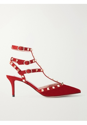 Valentino Garavani - Rockstud 65 Suede Pumps - Red - IT36,IT36.5,IT37,IT37.5,IT38,IT38.5,IT39,IT39.5,IT40,IT41,IT42