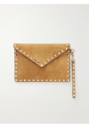 Valentino Garavani - Rockstud Medium Suede Pouch - Brown - One size
