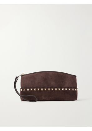 Valentino Garavani - Rockstud Suede Pochette - Brown - One size