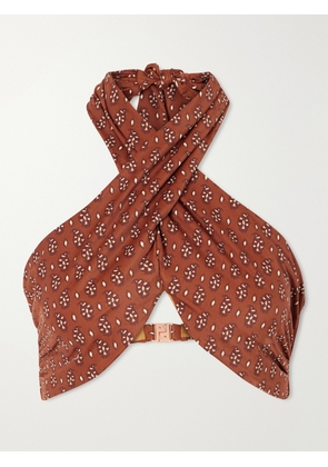 Johanna Ortiz - Spice Printed Recycled Bikini Top - Brown - x small,small,medium,large,x large
