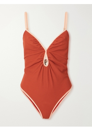 Johanna Ortiz - Sundown Dust Ribbed Swimsuit - Orange - x small,small,medium,large,x large