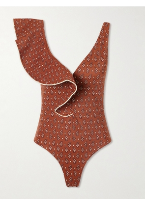 Johanna Ortiz - Boleros Printed Recycled Swimsuit - Brown - x small,small,medium,large,x large