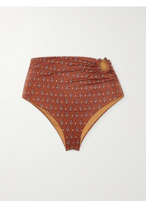Johanna Ortiz - Taita Printed Recycled Bikini Briefs - Brown - x small,small,medium,large,x large