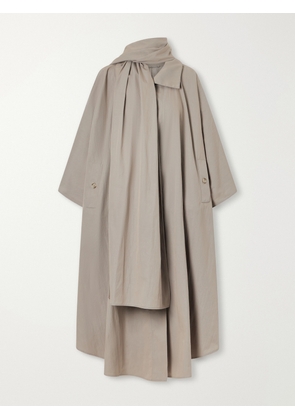 Magda Butrym - Scarf-detailed Cotton-blend Trench Coat - Gray - FR 34,FR 36,FR 38,FR 40,FR 42