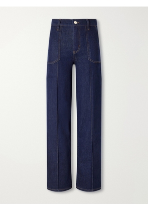 FRAME - Le Slim Palazzo Pintuck Pocket High-rise Wide-leg Jeans - Blue - 23,24,25,26,27,28,29,30,31,32,33