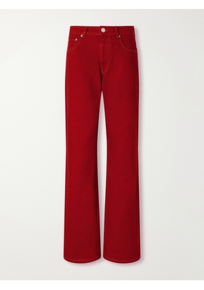 AMI PARIS - Mid-rise Wide-leg Jeans - Red - 25,26,27,28,29,30,31,32