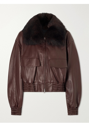 Nour Hammour - Ellery Shearling-trimmed Leather Jacket - Brown - x small,small,medium,large,x large