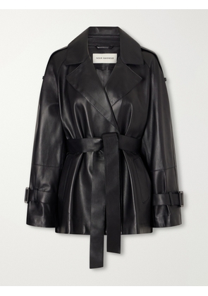 Nour Hammour - Nera Belted Leather Jacket - Black - x small,small,medium,large,x large