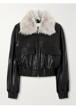 Nour Hammour - Ellery Shearling-trimmed Leather Jacket - Black - x small,small,medium,large,x large
