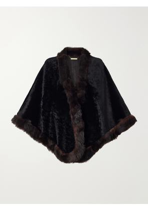 Nour Hammour - Shearling Shawl - Black - One size