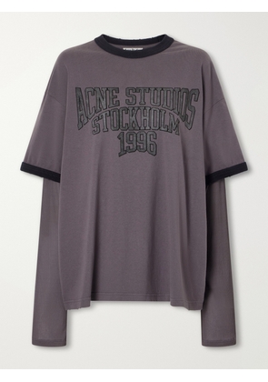 Acne Studios - Logo-print Cotton-jersey T-shirt - Purple - xx small,x small,small,medium,large,x large