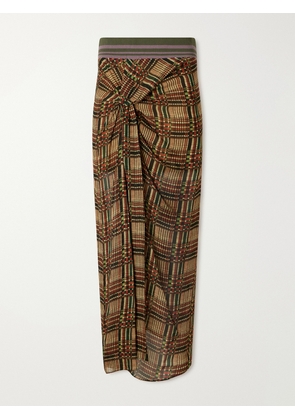 Dries Van Noten - Suma Checked Georgette Midi Skirt - Green - FR 34,FR 36,FR 38,FR 40,FR 42,FR 44