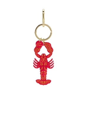 Solar Eclipse Hand-painted Lobster Bag Charm + Keychain in Red.
