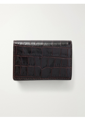 Smythson - Mara Croc-effect Leather Wallet - Brown - One size
