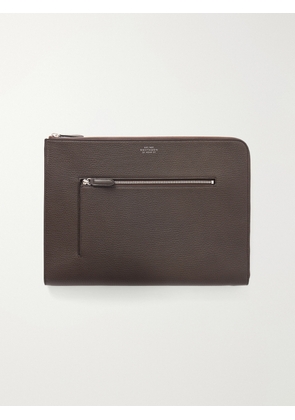 Smythson - Ludlow Textured-leather Laptop Case - Brown - One size